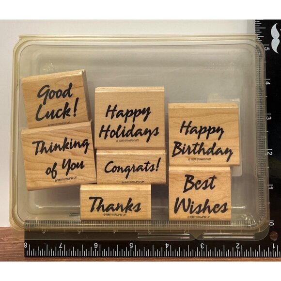 102375 Bold & Basic Greetings Stampin Up! W/ EMBOSSING STENCIL 102273 - Picture 1 of 6